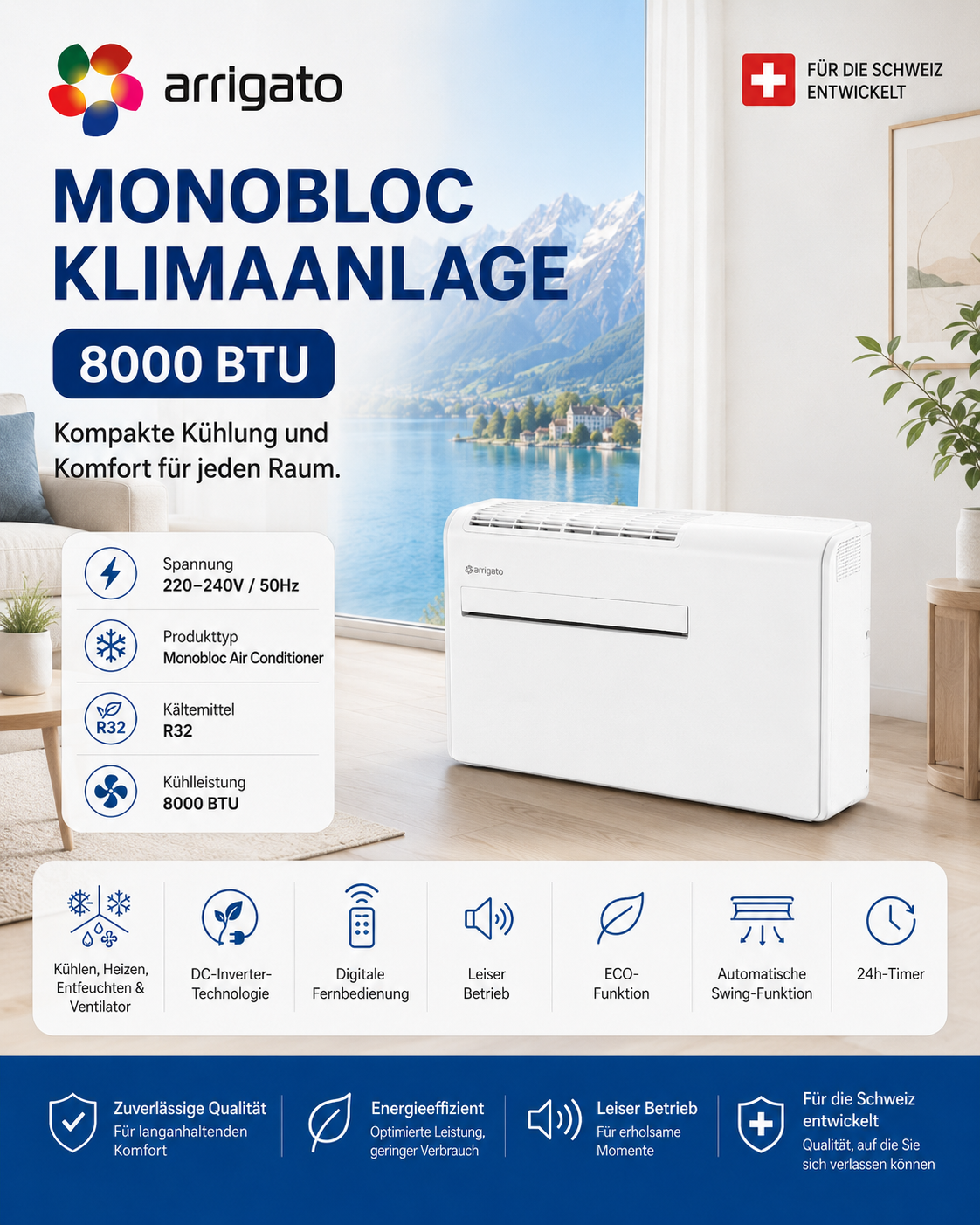 Climarox 8000 BTU – Technische Daten und Funktionen